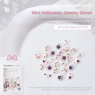 30 Chiếc Móng Tay Nghệ Thuật Halloween Mini Trang Sức Punk Phong Cách Đầu Lâu Ma Thuật Viên Bí Ngô Đèn Lồng Nhựa Quyến Rũ Trang Trí Móng Tay Dụng Cụ Làm Móng Tay Cho Tiệm Móng Tay