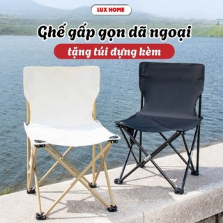 Ghế gấp gọn dã ngoại, ghế câu cá, ghế picnic du lịch vải Oxford 2 lớp Luxhome, khung thép chịu lực
