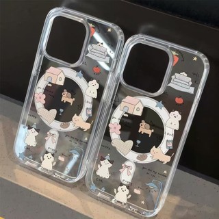 Ốp điện thoại 17pro chống sốc họa tiết động vật ngộ nghĩnh dễ thương có thể so sánh cho iPhone 17promax 16pro 16plus 15promax 14pro Vỏ 14plus 15plus 16plus