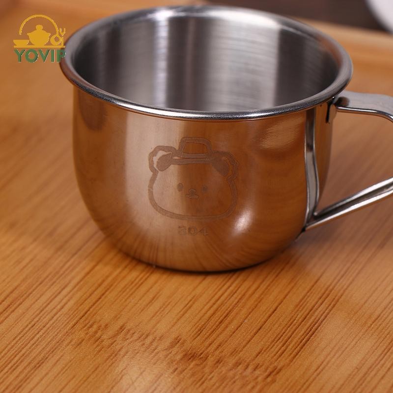Cốc nước inox YOVIP 304 có tay cầm Cốc cà phê sữa chống bỏng Cốc uống nước cho trẻ em Đồ uống học sinh Việt Nam