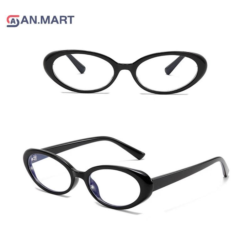 Bigdealssuper Y2K Retro Khung Hình Bầu Dục Chống Ánh Sáng Xanh Kính Ngọt Ngào Mát Bé Gái Kính Đen Vintage Đơn Giản Nữ Bảo Vệ Mắt Kính Siêu