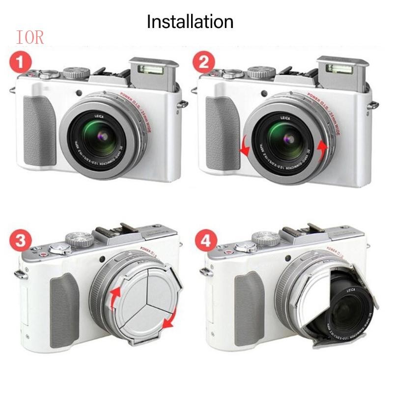 IOR Auto Lens Caps ALC-LX7 cho DMC-LX7 Leica D-LUX6 Slim Lens Protector Cover Đen Bạc