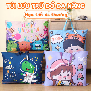 Túi Đựng Chăn Màn Cỡ Lớn Hoạ Tiết Dễ Thương MAISON, Túi Đựng Đồ Đa Năng Kèm Quai Xách Chất Vải Oxford Chống Thấm Nước