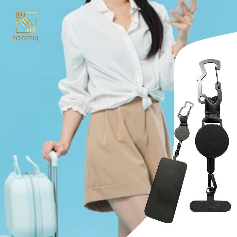 Dây đeo chìa khóa có thể thu vào Dây đeo điện thoại Tab Tether để trượt tuyết ngoài trời Đi bộ đường dài