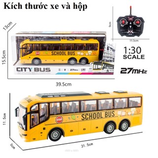 Xe Ô Tô School Bus Điều Khiển Từ Xa 27MHz – Mô Hình Bằng Nhựa, Có Đèn Sáng, Dùng Pin AA