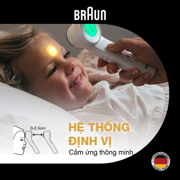 [QUÀ TẶNG KHÔNG BÁN] Nhiệt kế hồng ngoại đo trán Braun BNT400WE chuyên biệt cho từng độ tuổi
