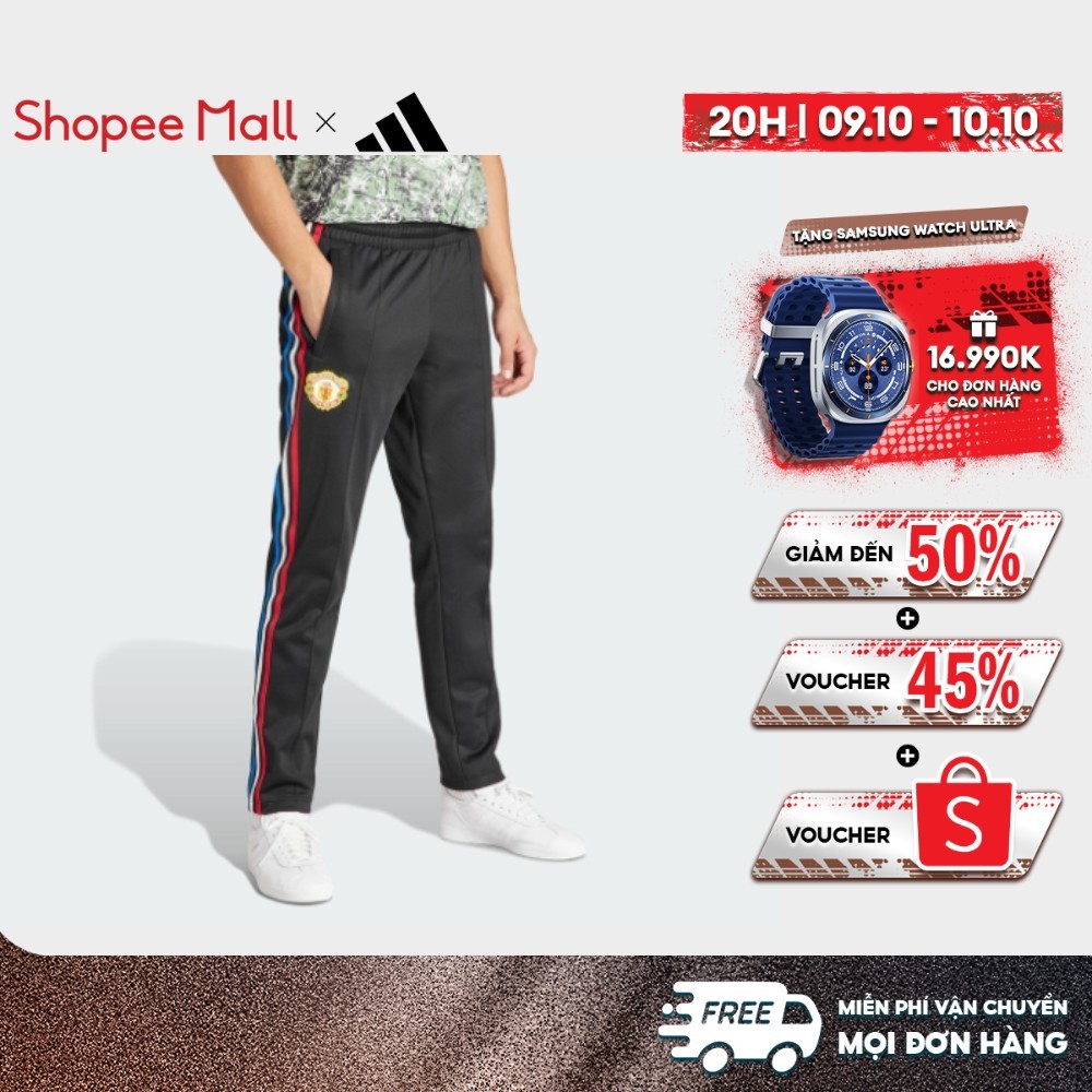 adidas Bóng đá Quần Manchester United Stone Roses Originals Nam Đen ...