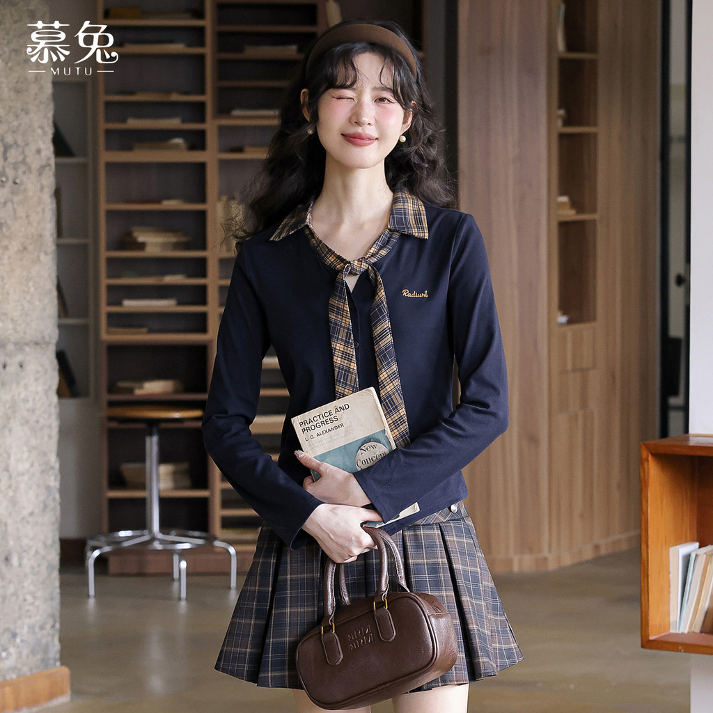 Mutu Retro Cao Cấp Kẻ Sọc Xếp Ly - Váy Chữ A Ôm Dáng Cho Mùa Xuân