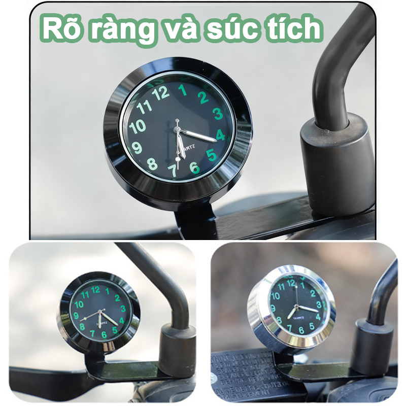 Đồng Hồ Xe Máy Quartz Mini Nhôm Gắn Tay Lái – Chống Nước, Siêu Bền, Kim Loại Cao Cấp, Dễ Lắp Đặt
