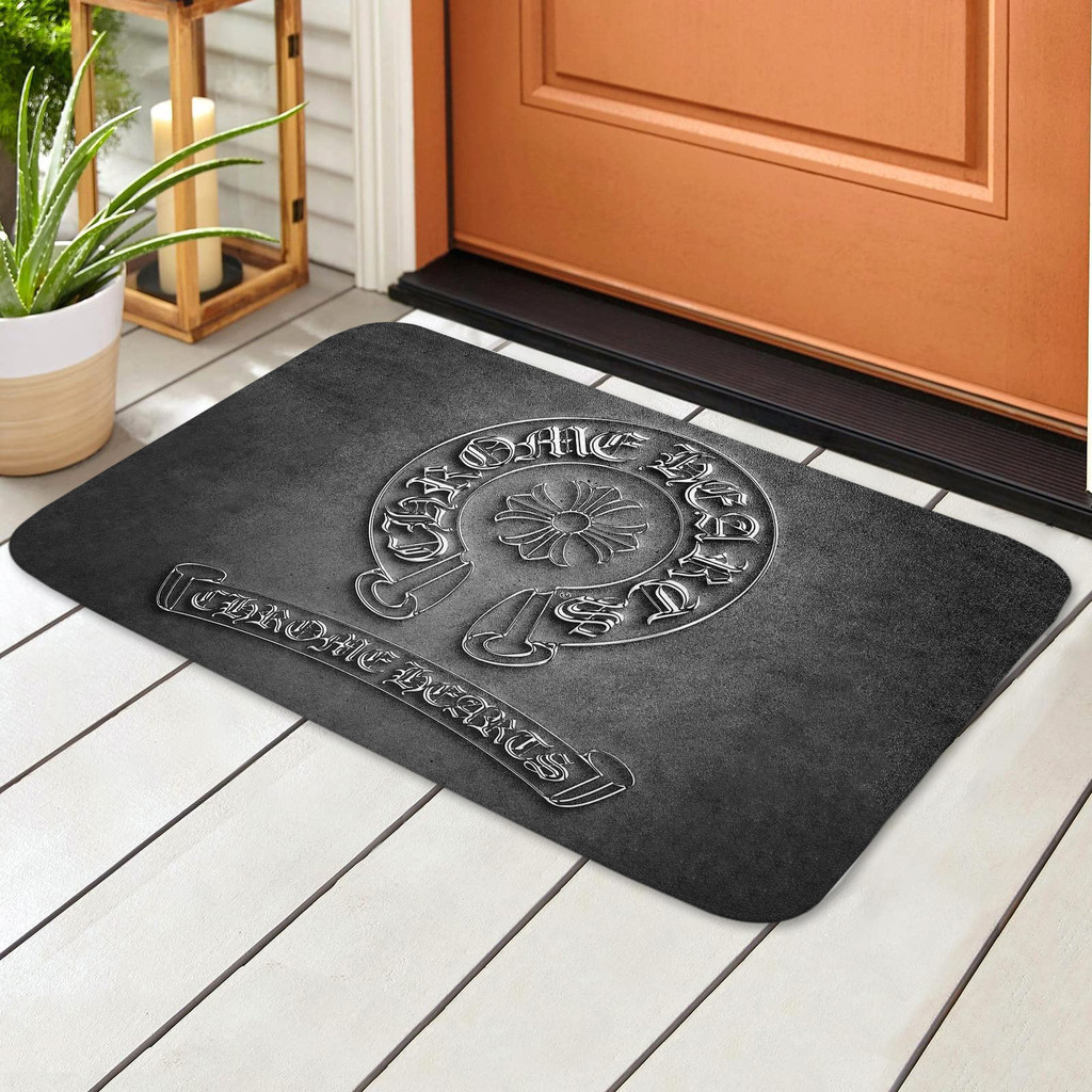 Thảm cửa Logo Chrome Hearts Thảm chống trượt Tấm lót phòng tắm Tắm Thảm chống trượt (60x40cm)