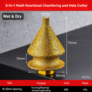 4 Trong 1 Máy Mài Góc Gạch Đá – Chamfer Kim Cương + Cắt Khoan Lỗ, Dụng Cụ Sửa Chữa Đá Granite