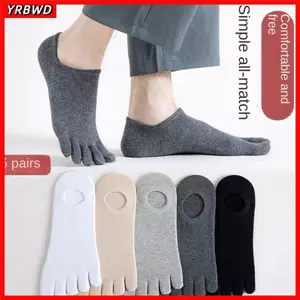 Tất thể thao YRBWD, Tất vô hình năm ngón chống trượt thông thường, Tất thuyền thoáng khí chạy bằng Cotton