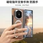 Da họa tiết Litchi sang trọng PC hai lớp Bảo vệ cản trước 360° Xoay Kim Loại Từ Giá Đỡ Đứng Bản Lề Ốp Lưng Điện Thoại Huawei Mate X7 X6 X5 X3 Vỏ Cứng