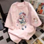 （Giao hàng 24h）Angela Áo thun chữ thêu nữ kiểu hàn quốc form rộng tay lỡ cổ tròn cotton mát - hè hot trend in cách dễ#34