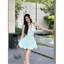 Đầm dạ hội cổ chữ V phong cách kỳ nghỉ bên bờ biển Váy dạ hội cổ chữ V Hot Girl Gợi cảm Váy phồng hoa eo hẹp mùa hè