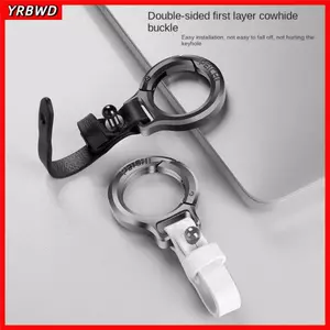 Móc khóa da YRBWD, Khóa thắt lưng hợp kim kẽm Carabiner, Dụng cụ ngoài trời di động tiện lợi Nhẫn chìa khóa nhỏ