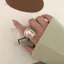 PNPIA- Nhẫn Ngọc Trai Mới Tuyên Bố Hình Dạng Nhẫn Có Thể Điều Chỉnh Cho Nữ Hàn Quốc Nhẫn Ngón Tay Trang Sức Thời Trang Nữ Tặng Đảng Phụ Kiện Sang Trọng