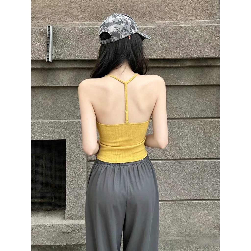 Gợi Cảm Cô Gái Nóng Dây Camisole Nữ Có Miếng Lót Ngực Mùa Hè Slim Top