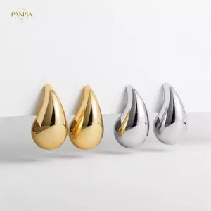 PNPIA- 1 Cặp Vintage Tính Khí Vàng Bạc Chunky Mái Vòm Thả Bông Tai Nữ Hợp Kim Bóng Thi Giọt Bông Tai Nhẹ Vòng