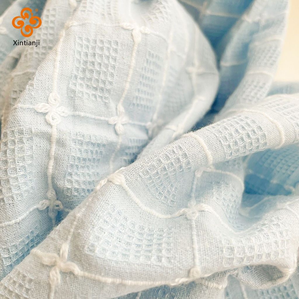 Waffle Jacquard DIY Vải Cotton Polyester Cho Búp Bê Quần Áo Nữ Đầm May Chất Liệu Túi Xách Tóc Scrunchies