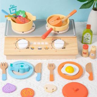 Gamchiano Giả Vờ Bếp Nấu Ăn Trẻ Em Để Bàn Bộ Đồ Chơi Nhà Bếp Bằng Gỗ Chơi Bếp Nhiều Màu Sắc Cho Trẻ Em