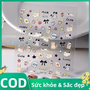 Trong Kho 5D Nổi Mèo Chân Cá Móng Tay Nghệ Thuật Sticker Decals 60-100Pcs Cho Phụ Nữ Và Cô Gái Cá Tuyết