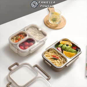 Hộp Bento FANIELLAPOWELL, Hộp Cơm Trưa Chia 2 / 3 / 4, Hộp Đựng Thực Phẩm Kín Bằng Thép Không Gỉ Chống Rò Rỉ Di Động Dã Ngoại