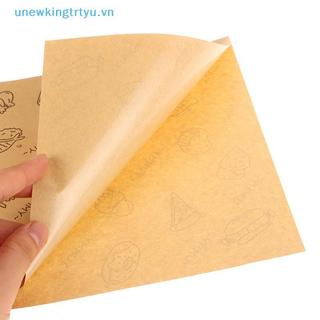 Unewtyu 50 Cái Hoạt Hình Dễ Thương Giấy Sáp Vuông Bánh Sandwich Burger Khoai Tây Chiên Bọc Túi Giấy Wd Giấy Nướng Thực Phẩm Túi Đựng VN