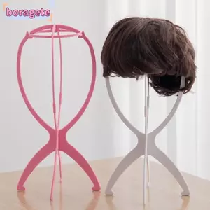 Giá đỡ đầu hình nộm bằng nhựa BORAGETE, Giá đỡ tóc giả gấp di động có thể điều chỉnh có thể gập lại, Giá đỡ nắp ổn định bằng nhựa rỗng bền bỉ Màn hình hiển thị tóc