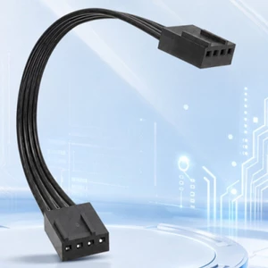 BTM Linh Hoạt 4Pin Nam PWM Quạt Máy Tính Cáp Đen Dây Phẳng Lắp Đặt Dễ Dàng