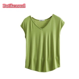Áo cotton nữ modal mùa hè 2024 không dây trơn dáng rộng cổ tròn thời trang giản dị M-2XL