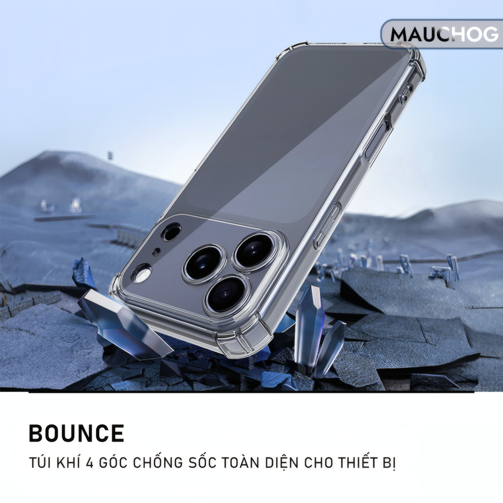 Ốp Lưng Dẻo Trong Suốt Chống Sốc Bảo Vệ Camera Cho Điện Thoại iPhone 11 12 13 14 15 16 17 Pro Max