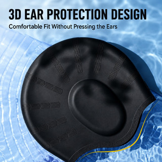 [COD] Mũ Bơi Silicone Dùng Được Cho Người Lớn Nam Nữ Ngăn Nước - Bịt Tai - Chùm Búi Tóc