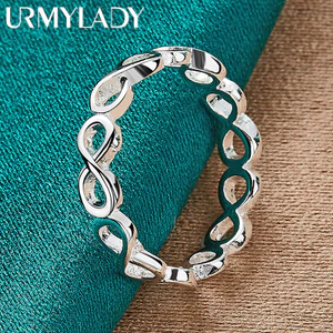 URMYLADY Bạc 925 Thập Tự Vô Cực 7-10 # Nhẫn Nữ Cưới Quyến Rũ Đính Hôn Trang Sức Thời Trang
