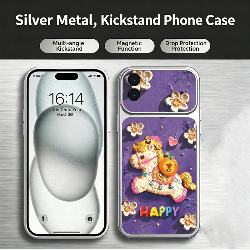 Ốp Lưng Cho Redmi 15C 15 5G REDMI A5 4G poco c71 C85 Vỏ Điện Thoại Lo Âu Vỏ Mềm Silicon Chống Sốc Thiết Kế Mới Thẩm Mỹ Ngựa Tím Dễ Thương Cho Bé Trai DSCZSFM1