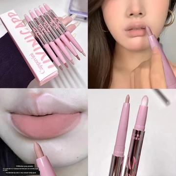 chì kẻ viền môi Bàn Chải Môi Hai Đầu Cappuvini Cappuvini Ống Bạc Nhỏ Son Lót Phác Thảo Hình Dạng Định Hình Màu Khỏa Thân Son Bút Chì Son Môi