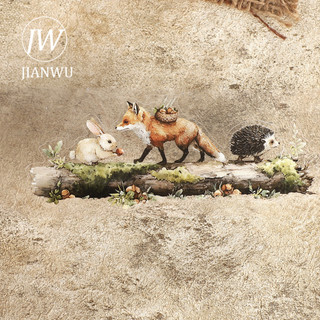 JIANWU 60mm * 300cm Vintage Động vật tuyệt vời Vật liệu cảnh quan Cây ghép Scrapbooking Băng PET Tạp chí sáng tạo Văn phòng phẩm