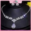 MYPANDA Luxury Teardrop Zircon Mặt dây chuyền Bông tai Nelace Set Thanh lịch Tinh tế pha lê Nelaces Nữ phù dâu Trang sức đám cưới.