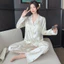Phụ Nữ Dài Tay In Hoa Bộ Váy Ngủ Thiết Kế Thanh Lịch Loungewear Cho Trong Nhà Hàng Ngày Nghỉ Giải Trí Tại Nhà Dịp