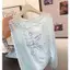 Milyfashion Xanh Cổ Tròn Sọc Hẹp Eo Áo Chống Nắng Áo Tulle Dài Tay Mỏng Mùa Hè 2026 Nhỏ XMNE