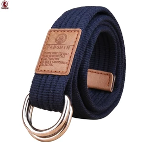 Unisex Vải Thắt Lưng Đôi Vòng Khóa Thắt Lưng Kinh Doanh Thông Thường Cho Nam Nữ Có Thể Điều Chỉnh Bền Đẹp