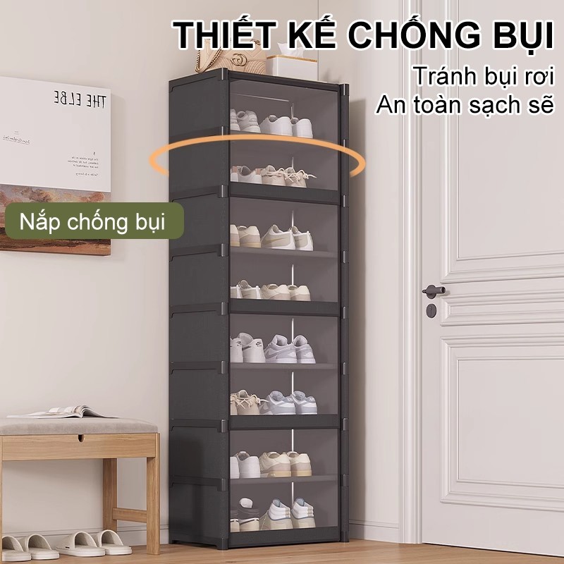 𝐎𝐥𝐢𝐟𝐞 Kệ Giày Chống Bụi Giá Để Giày Dễ Lắp Ráp Kệ Để Giày Lật Bìa Nhiều Lớp Tủ Giày Dép Đa Năng