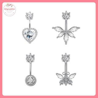 STHB Pha Lê Thời Trang Zircon Bụng Nút Nhẫn Nữ Cô Gái Trái Tim Tinh Tế Bướm Rốn Nhẫn Cơ Thể Xuyên Trang Sức Quà Tặng VN