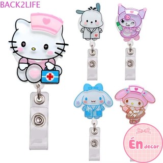 BACK2LIFE Cuộn Huy Hiệu Có Thể Thu Vào, My Melody Cinnamoroll Kẹp Thẻ ID, Sử Dụng Bệnh Viện Kawaii Pochacco