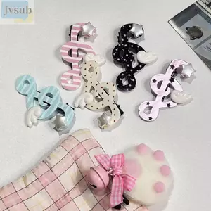 Kẹp tóc JVSUB Music Note, Kẹp tóc âm nhạc phong cách Hàn Quốc Acrylic, Hình dạng ngọt ngào thời trang Chống trượt chấm bi Ngôi sao Wing Clip Quà tặng sáng tạo