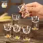 Cốc uống Vodka pha lê cao cấp, đáy đôi mạ vàng, ly rượu mạnh cho bar, quà tặng sang trọng ELWW