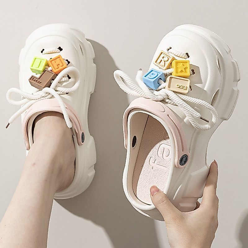 Dép sục Cross Đế độn 3cm kèm Sticker cao su 2D