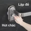 Gia Treo Khăn Hút Chân Không Nhôm Chống Gỉ Gấp Gọn Dán Tường Cho Nhà Tắm Nhà Bếp