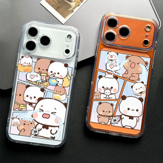YIER BUBU Ốp điện thoại cho iPhone 17 16 15 14 13 12 11 silicon trong suốt mềm,Các cặp đôi vỏ chống sốc