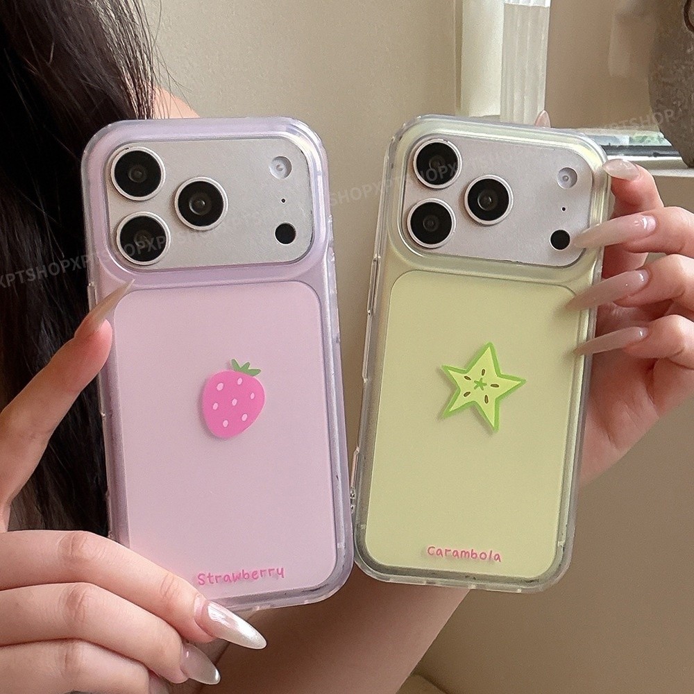Ốp điện thoại mờ dâu Starfruit Tomato Jelly cho iPhone 17 Pro Max 16 15 Pro Max Vỏ bảo vệ chống sốc